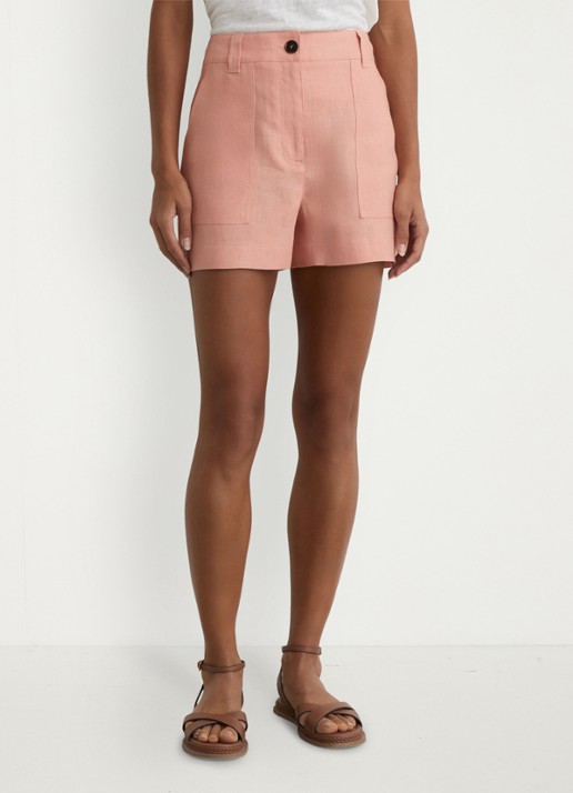 Reiss ASHBY Linen Shorts - detail 2 zalmroze