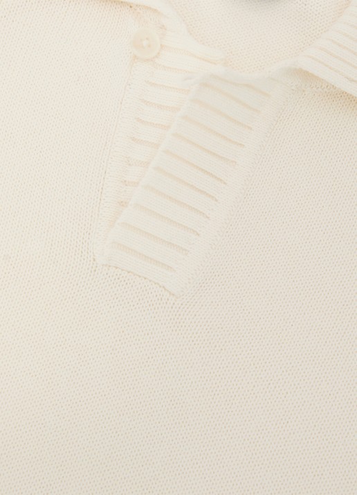 Reiss Ashdown Cotton Open-Collar Polo Jumper - detail 6 wit