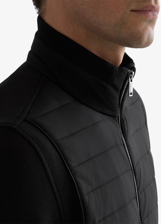 Reiss Asher jack met quilt patroon  - detail 5 black / zwart