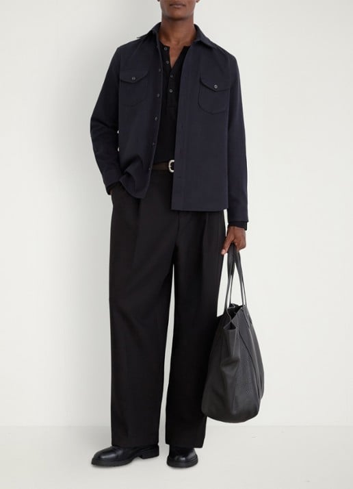 Reiss Astra regular fit overshirt met borstzakken - voorkant 7 navy / blauw