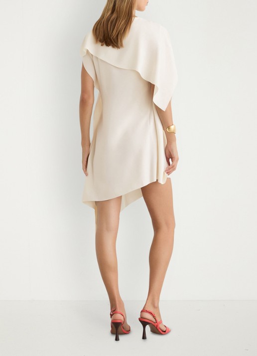 Reiss Athena mini jurk met asymmetrische zoom - achterkant 3 wit