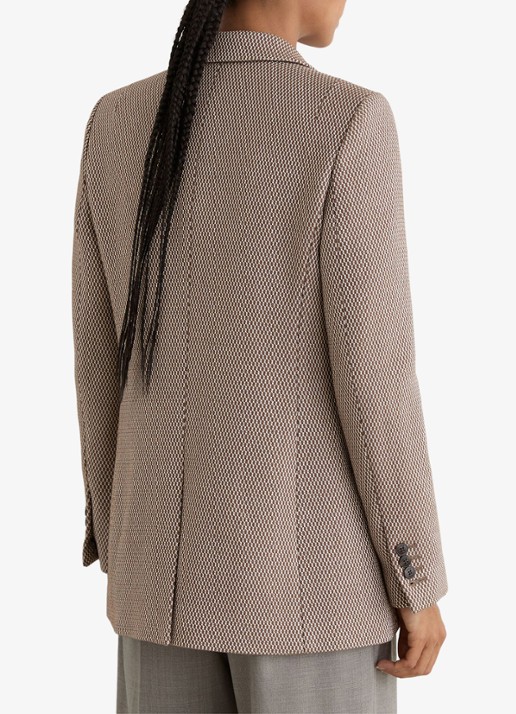 Reiss Aubrey double-breasted blazer in wolblend - achterkant 5 beige