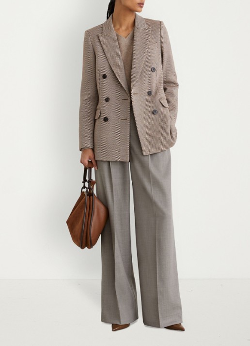 Reiss Aubrey double-breasted blazer in wolblend - detail 4 beige