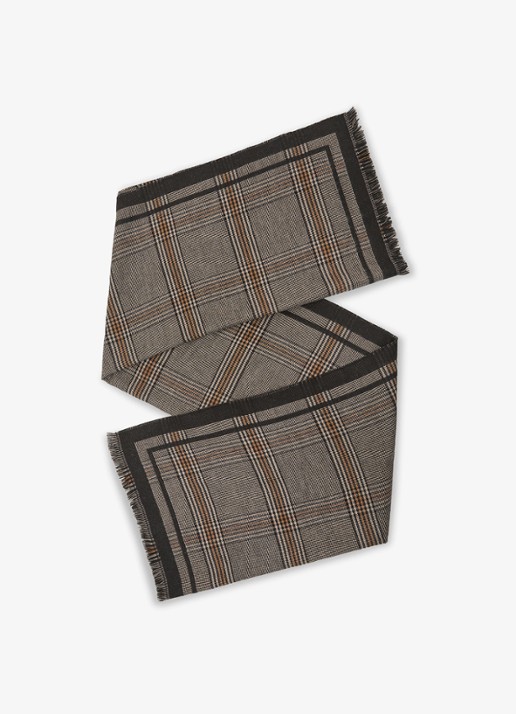 Reiss Aura sjaal met ruit dessin - detail 4 chocoladebruin