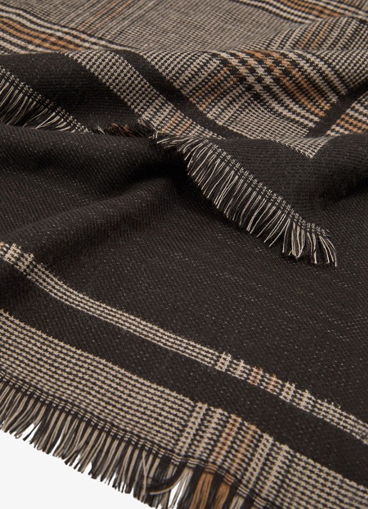 Reiss Aura sjaal met ruit dessin - detail 5 chocoladebruin