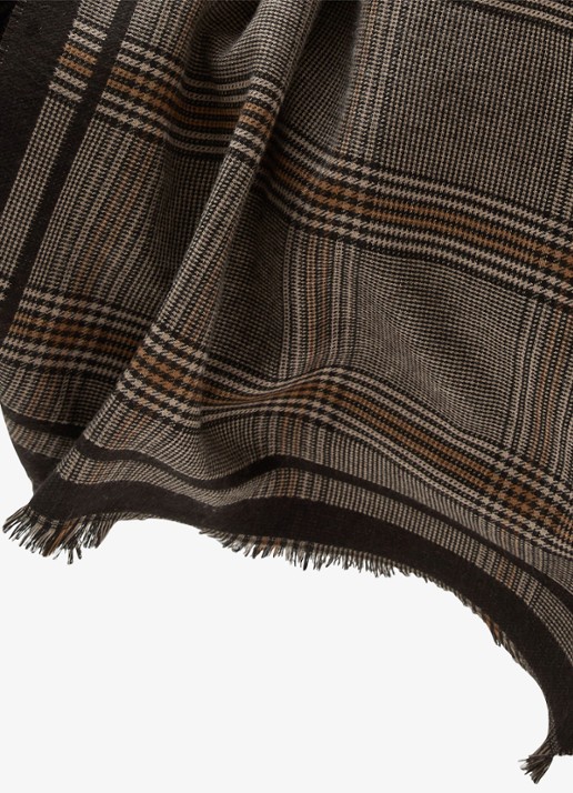 Reiss Aura sjaal met ruit dessin - detail 6 chocoladebruin