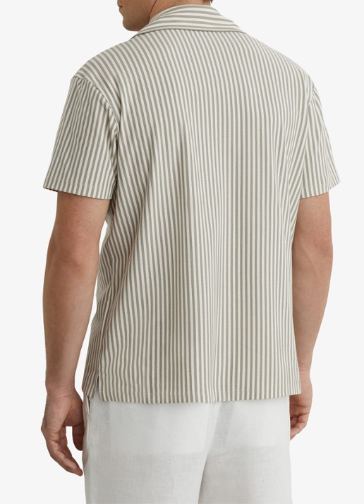 Reiss Aurelia overhemd met streepprint - achterkant khaki
