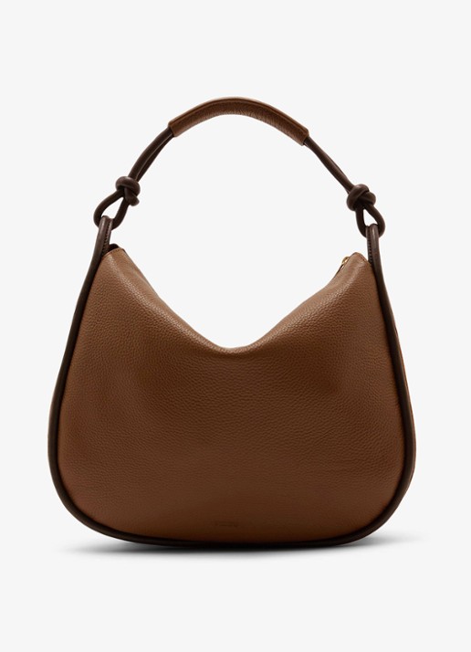 Reiss Aurelie schoudertas van leer - detail 4 beige