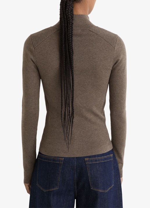 Reiss Ava fijngebreid vest in wolblend - achterkant beige