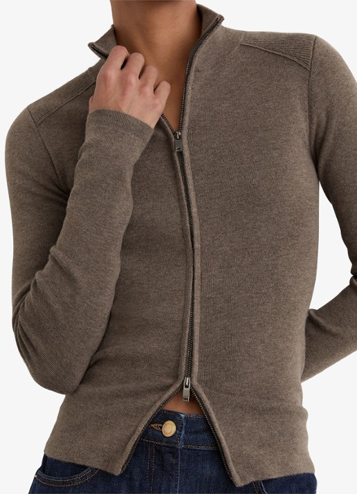 Reiss Ava fijngebreid vest in wolblend - detail 5 beige