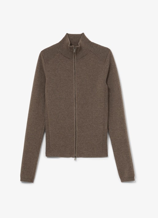 Reiss Ava fijngebreid vest in wolblend - voorkant 2 beige