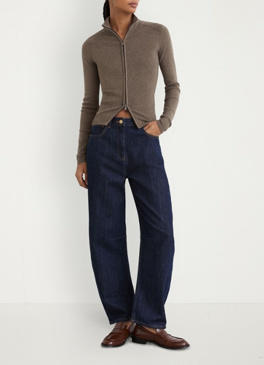 Reiss Ava fijngebreid vest in wolblend - voorkant 3 beige