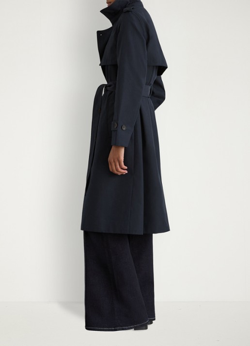 Reiss Azura double-breasted trenchcoat met afneembare capuchon - detail 2 blauw