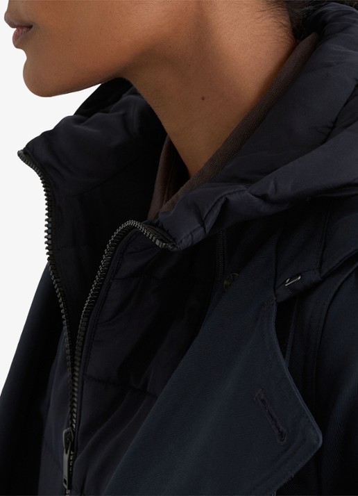 Reiss Azura double-breasted trenchcoat met afneembare capuchon - detail 4 blauw
