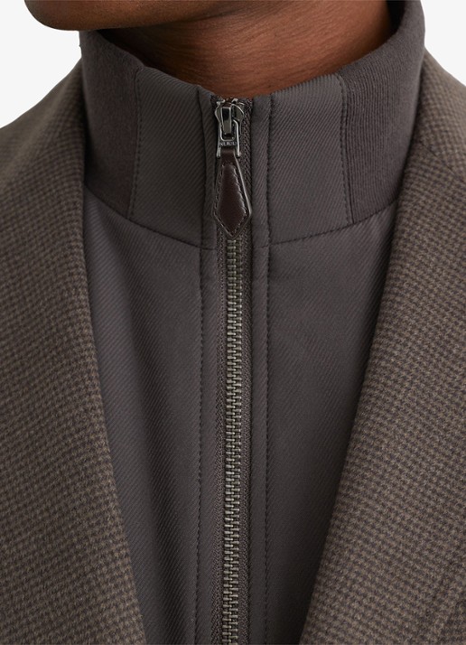 Reiss Badge fitted colbert met uitneembare voering met halve rits - detail 4 brown / bruin