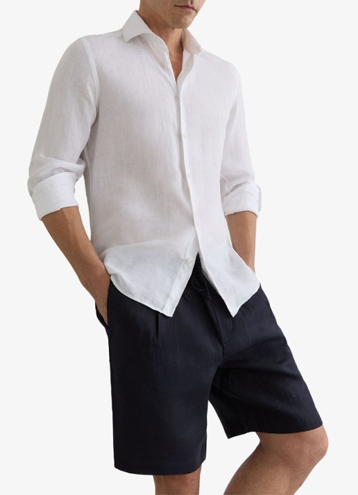 Reiss Barges straight fit korte broek van linnen