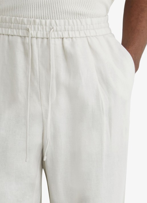 Reiss Barges straight fit pantalon van linnen - detail 4 stone / beige