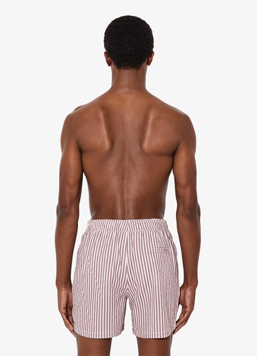 Reiss Bay Seesucker zwemshort met streepprint  - achterkant 5 lichtroze