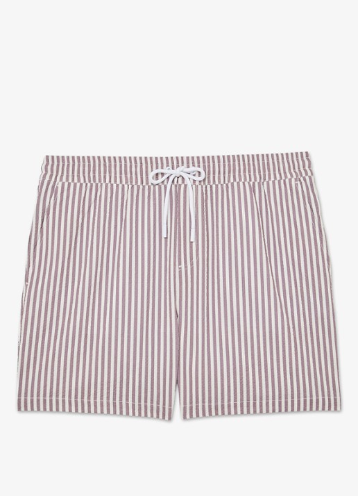 Reiss Bay Seesucker zwemshort met streepprint  - voorkant 6 lichtroze