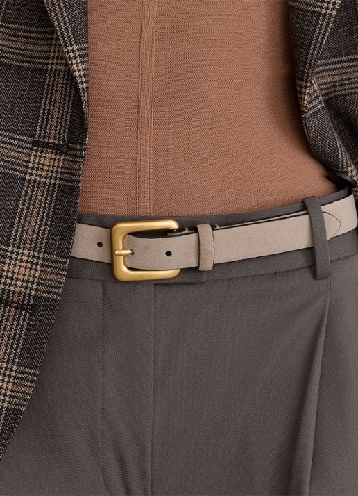 Reiss Beatrice riem van suéde - detail 4 grijs