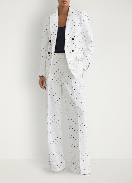 Reiss Beatrix double-breasted blazer met stippenprint - voorkant 6 wit