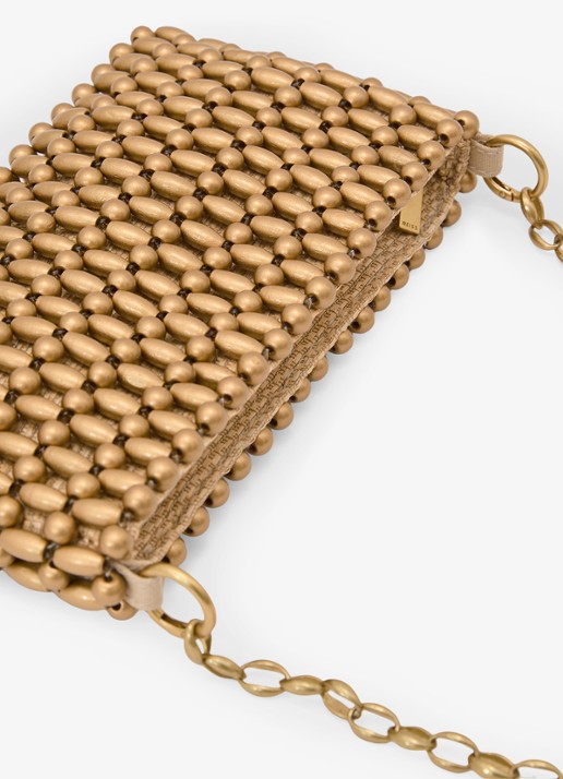 Reiss Beatrix schoudertas met kralendecoratie - detail 3 goud