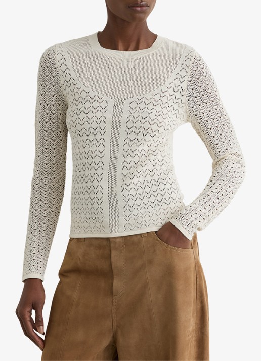 Reiss Bella longsleeve met opengewerkt dessin