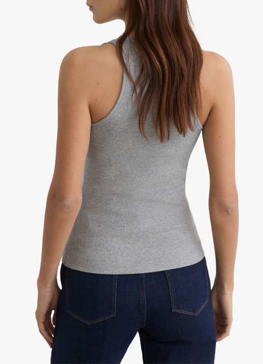 Reiss Bella ribgebreide tanktop met ringdetail - achterkant grijs