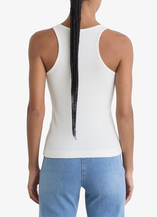 Reiss Bella ribgebreide tanktop met ringdetail - achterkant wit