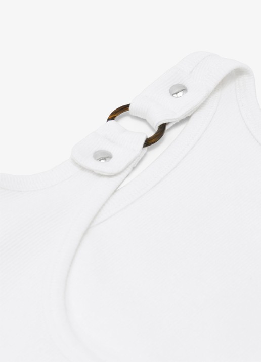 Reiss Bella ribgebreide tanktop met ringdetail - detail 4 wit