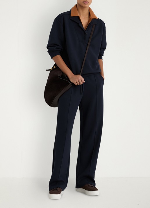 Reiss Bella sweater met polokraag  - voorkant 2 donkerblauw