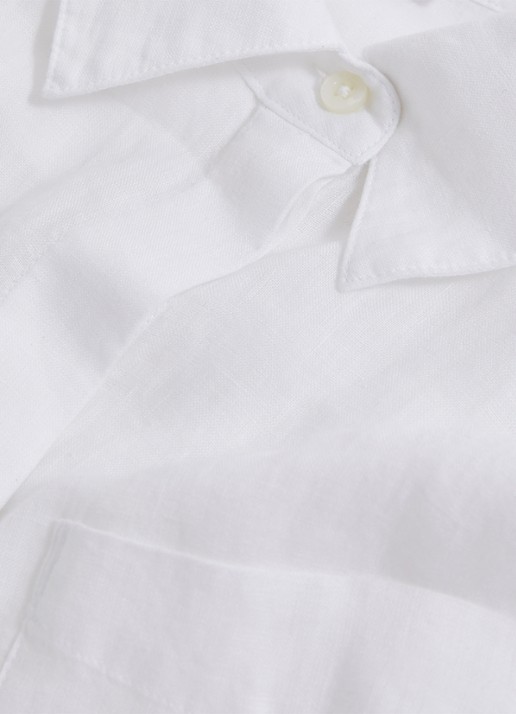 Reiss Belle blouse van linnen met borstzak - detail 4 wit