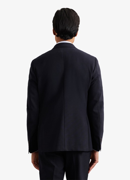 Reiss Belmont double-breasted slim fit colbert in wolblend - achterkant navy / blauw