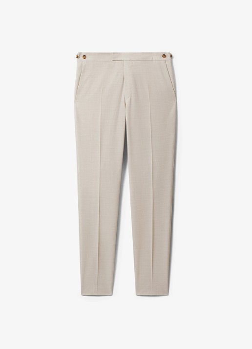 Reiss Belmont slim fit chino in wolblend - voorkant 2 stone / beige