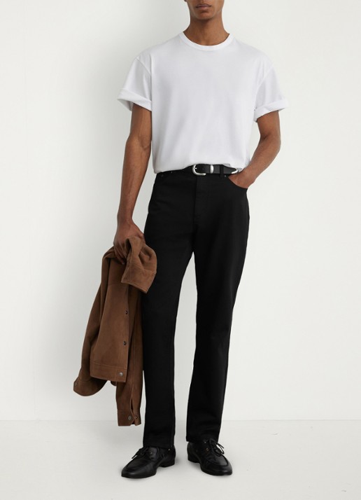 Reiss Bishopgate straight leg jeans met steekzakken - voorkant 7 zwart