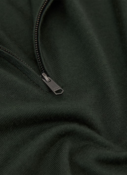 Reiss Blackhall fijngebreide trui van merino wol - detail 5 donkergroen