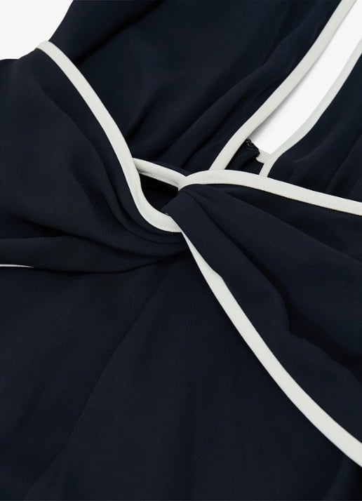 Reiss Blair midi jurk met steekzakken - detail 6 donkerblauw