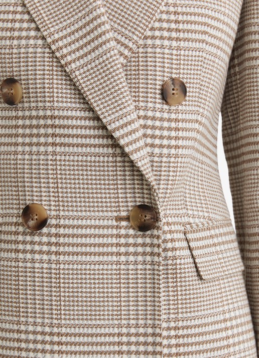 Reiss Blazer met pied-de-poule dessin - detail 6 beige