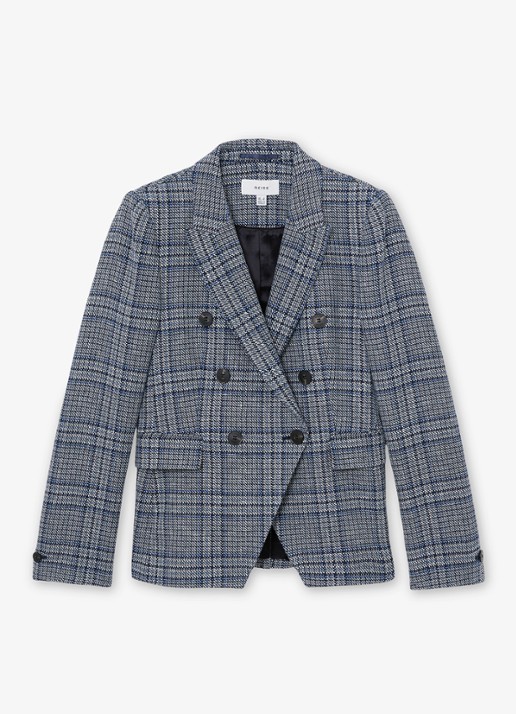 Reiss Blazer met pied-de-poule dessin - voorkant 4 middengrijs