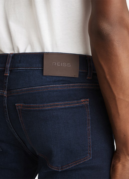 Reiss Bleaker skinny jeans met donkere wassing - detail 5 indigo