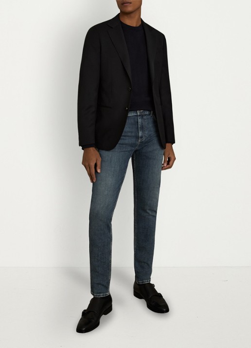 Reiss Bleaker skinny jeans met donkere wassing - voorkant 2 washed indigo