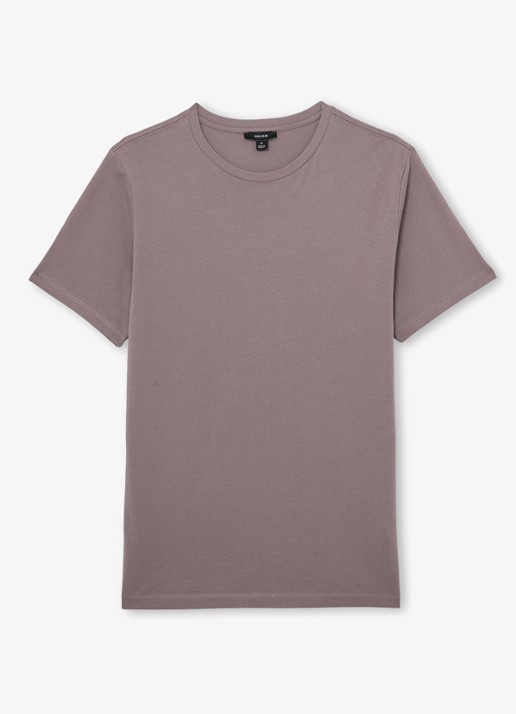 Reiss BLESS Katoen Crew-Neck Tailored-Fit T-Shirt - voorkant 5 donkerbeige