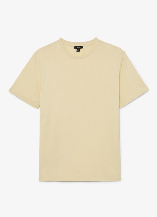 Reiss BLESS Katoen Crew-Neck Tailored-Fit T-Shirt - voorkant 2 geel