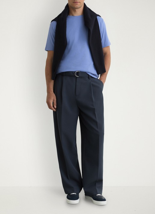 Reiss BLESS Katoen Crew-Neck Tailored-Fit T-Shirt - voorkant 5 blauw