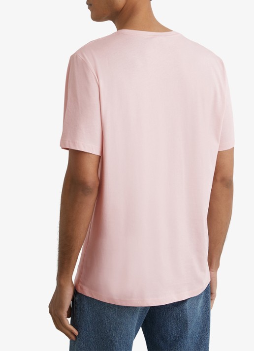 Reiss BLESS Katoen Crew-Neck Tailored-Fit T-Shirt - achterkant 6 lichtroze