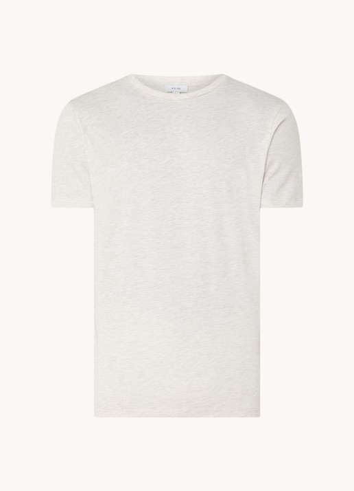Reiss Bless T-shirt met gemêleerd dessin - voorkant khaki