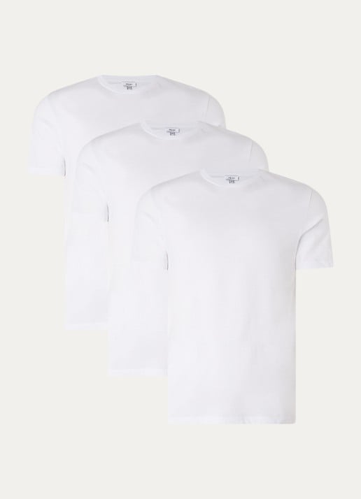 Reiss Bless T-shirt met ronde hals in 3-pack - voorkant 3 white / wit