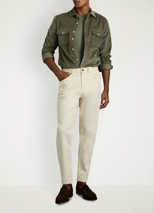 Reiss Bless T-shirt met stretch - voorkant 2 olijfgroen