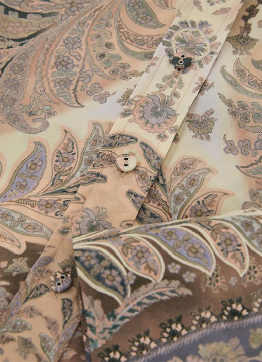 Reiss Blouse met jacquard dessin - detail 5 zand