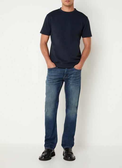 Reiss Bradley T-shirt met stretch - voorkant 2 donkerblauw